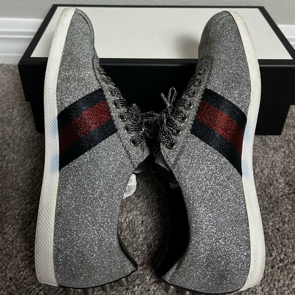 GUCCI Bambi sneaker/trainers silver glitter EU 36 1/2 - Picture 3 of 9